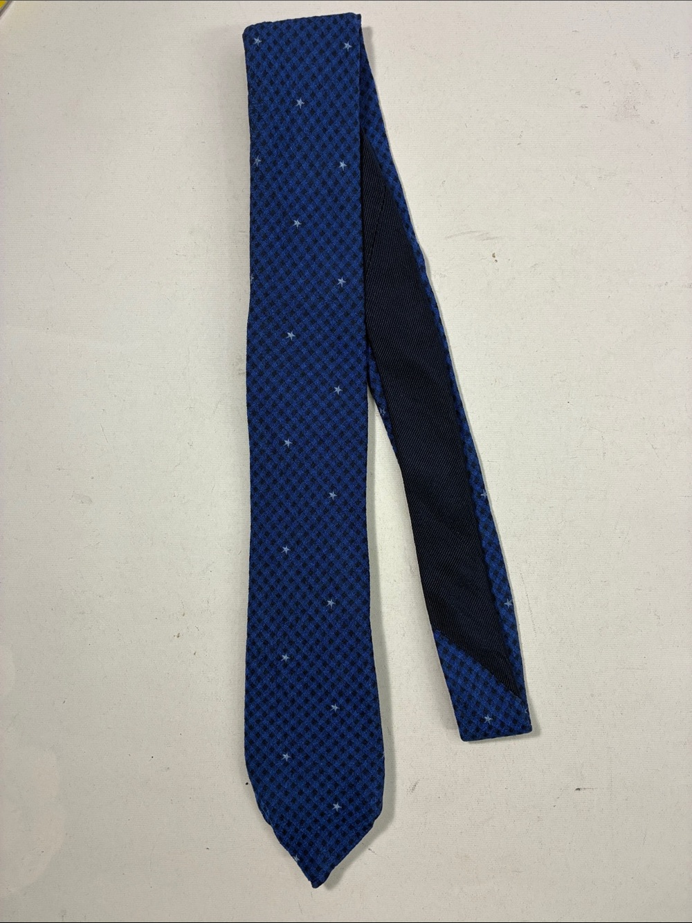 Tommy Hilfiger Navy and Royal Blue Micro-Pattern Tie